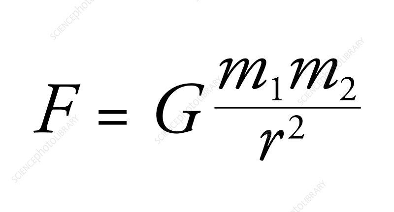 Newton's equation of gravity, F=GMm/d^2)